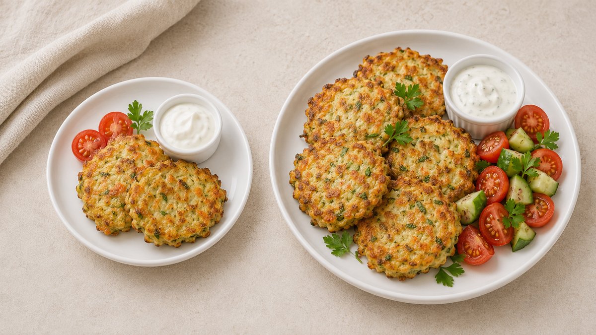 Соковиті курячі оладки з овочами-фрі та гречкою